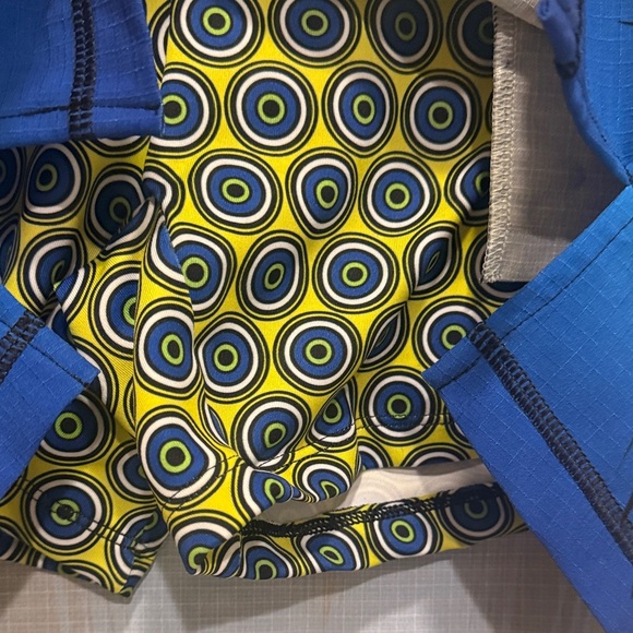 Peacock Feather Print Skirt - Blue and Black - Picture 3 of 5